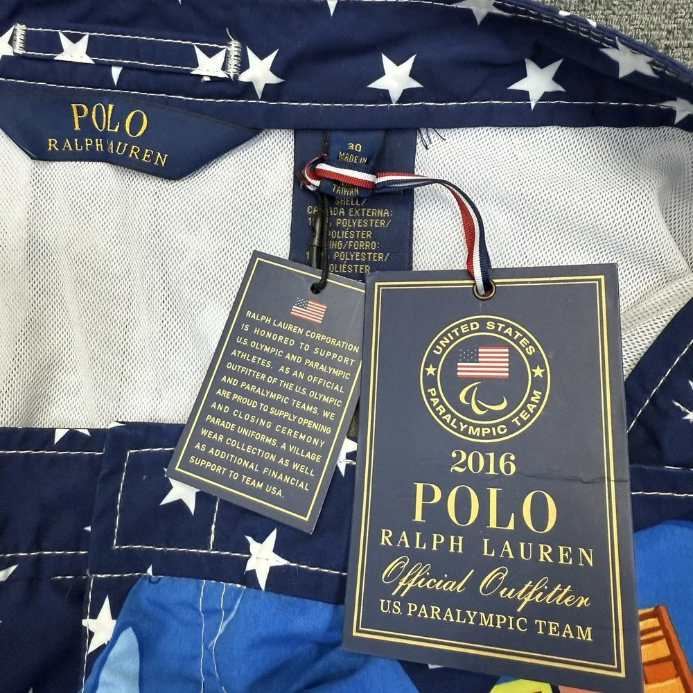 Polo Ralph Lauren Team USA 2016 Rio Olympic Paralympic Swimtrunks‎ Men's 30 NWT